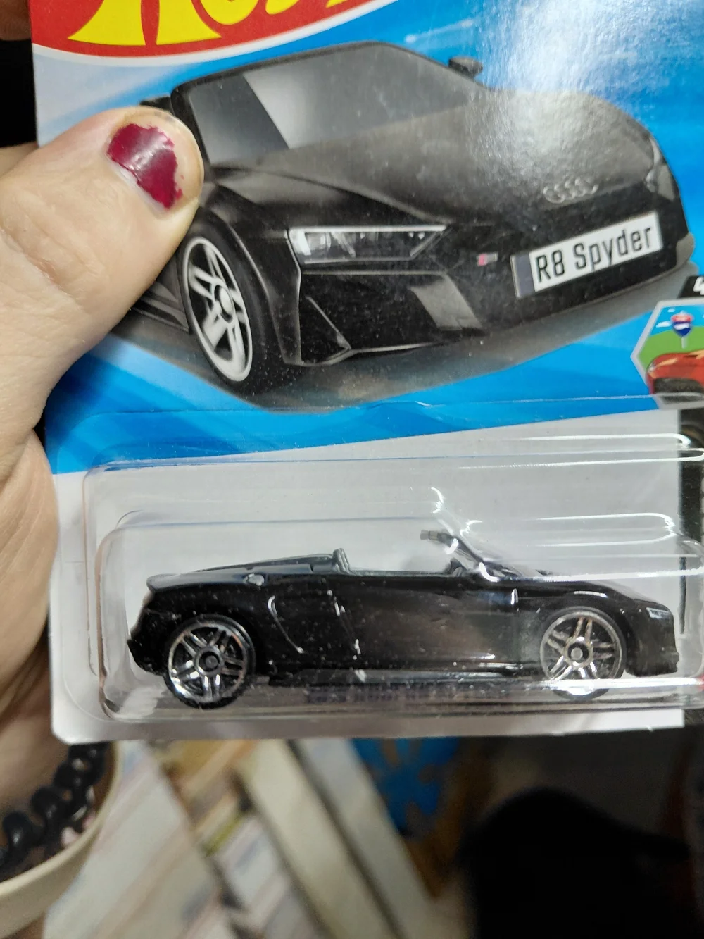 Hot Wheels 2019 Audi R8 Spyder in black from the 2026 mainline series